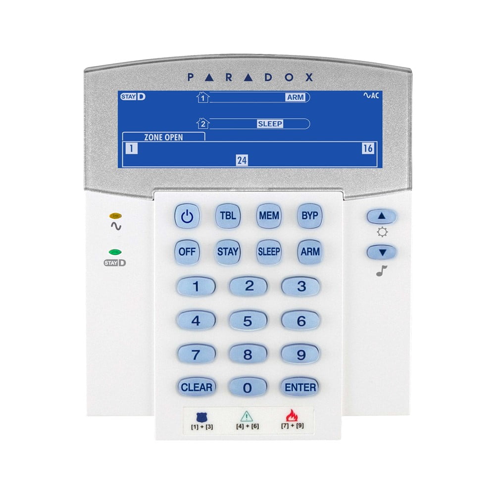 Paradox K35 Alarm LCD Keypad 18 Bàn phím LED Paradox K35