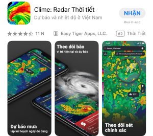 Ứng dụng thời tiết vệ tinh Clime Rada