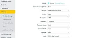 Cài đặt mạng Wifi cho Router phụ.