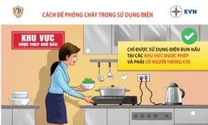PCCC điện cơ sở sản xuất, kinh doanh và công sở 11 Đun nấu tại nơi được quy định