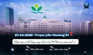 Ngọn Hải Đăng – Chuỗi dự án vì cộng đồng của Phúc Bình 2 Trạm yêu thương 01 - Phát cơm miễn phí tại Bệnh viện Nhi Trung ương