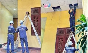 Phúc Bình tự hào góp sức trên hành trình cung nghinh xá lợi Đức Phật – Đại lễ Vesak 2025 10 Nhân viên Phúc Bình lắp đặt camera Huviron tại sự kiện