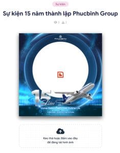 Hướng dẫn thay frame avatar Facebook Chào mừng kỷ niệm 15 năm thành lập PHUCBINH GROUP 6 Màn hình giao diện khi click vào link thay frame avatar